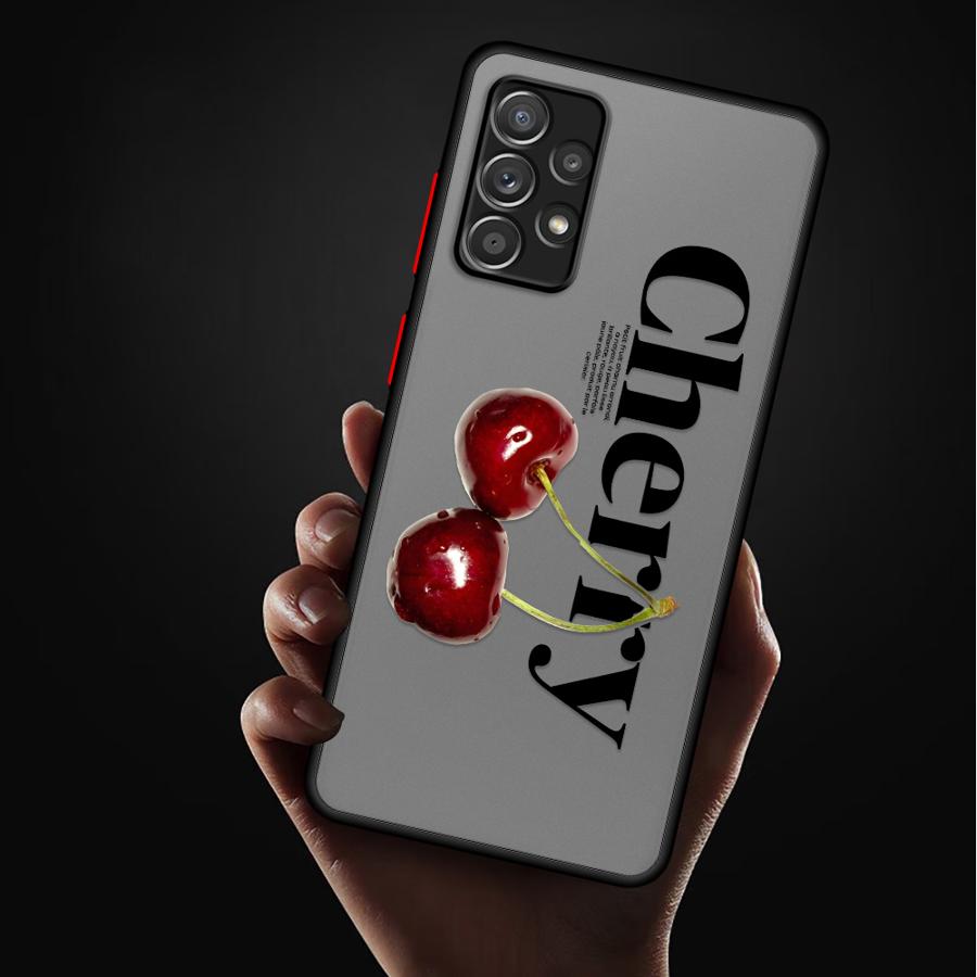 Чехол для телефона для Samsung Galaxy A52S A72 A73 A33 A17 A52 A56 A55 A34 A36 A35 A53 A54 A14 A23 A16 A15 Вишня Клубника