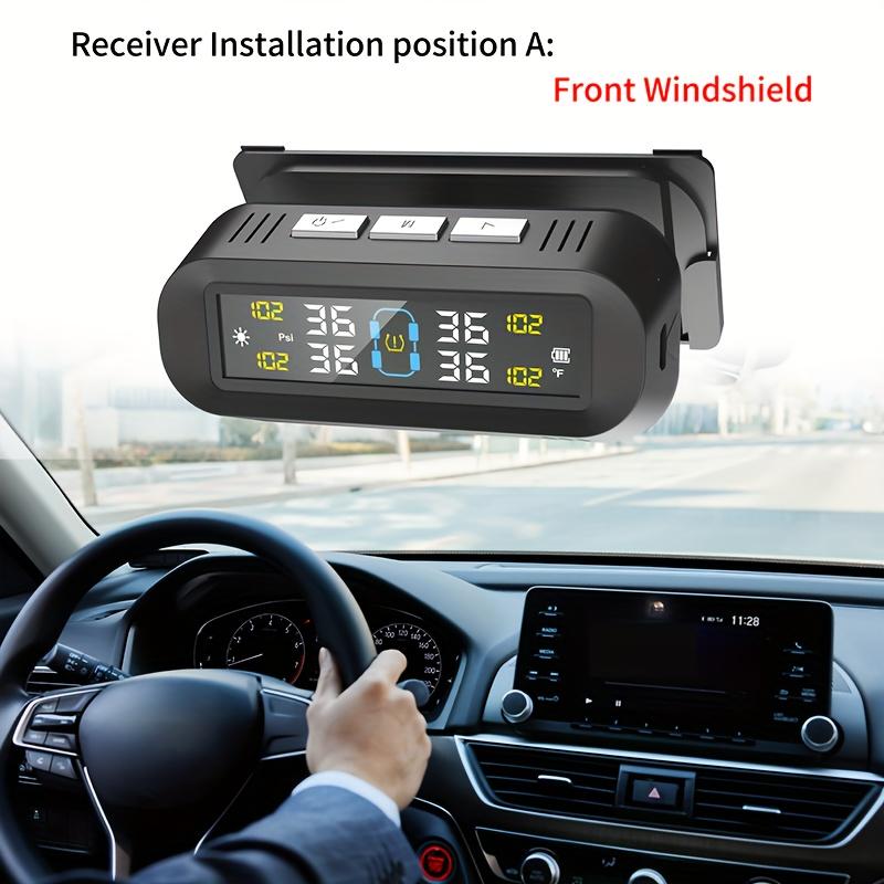 Solar Car TPMS with Digital Display and Real-Time Tire Pressure Alerts