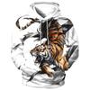 Men's Hoodie Sweatshirt White Hooded Tiger Graphic Prints Sports Casual Spring & Fall Clothing