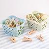 30Pcs Plastic Clothes Pegs Laundry Clothespin Clothes Pins Storage Organizer Quilt Towel Clips Spring With Basket Cabides Hanger