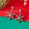 Fashion Snowflake Christmas Stud Earrings Crystal Zircon Pearl Dangle Piercing Ear Jewelry Long Tassel Earring Gifts