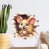 Self Adhesive Mouse Stickers for Toilet 3D Cartoon Sticker, Waterproof PVC Wall Decal, Removable Funny Bathroom Murals Stickers, Lid And Tiles