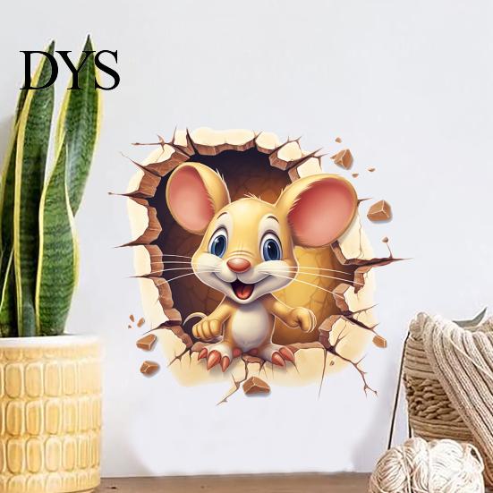 Self Adhesive Mouse Stickers for Toilet 3D Cartoon Sticker, Waterproof PVC Wall Decal, Removable Funny Bathroom Murals Stickers, Lid And Tiles
