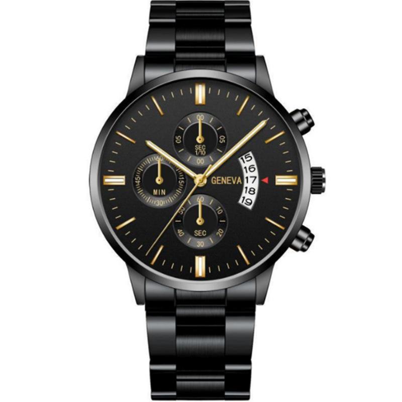 Watch Calendar Steel Strap Watch Men'S Large Dial Quartz Watch Men'S Suit