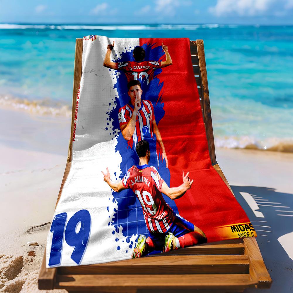 Atletico Madrid Beach Towel Super Soft Microfiber Quickdry Fabric Comfortable Lightweight Suitable For Swimming Gym Camping Yoga Vacation