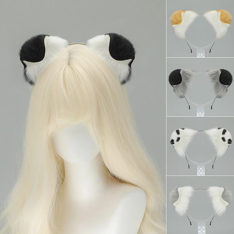 Plush Dog Ear Headband Cosplay Accessory Anime Conventions - Soft Floppy Ears With Tail Adjustable One Size
