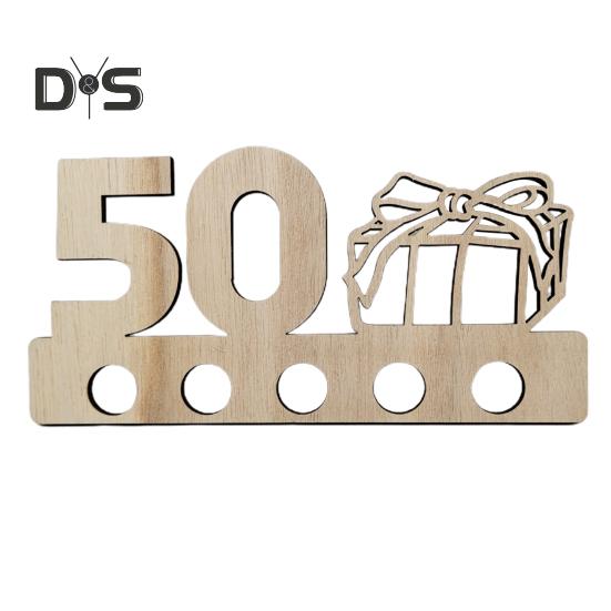Деревянный держатель для денег на день рождения, 5 отверстий, 18/20/25/30/40/50/60/70-летие, празднование дня рождения, кошелек для денег, украшение для рабочего стола, знак, день рождения, подарок для денег