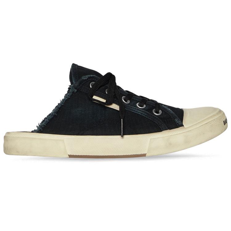 (WMNS) Balenciaga Paris Mules 'Black Destroyed Cotton and White Rubber' Women's 693952W3RC31090