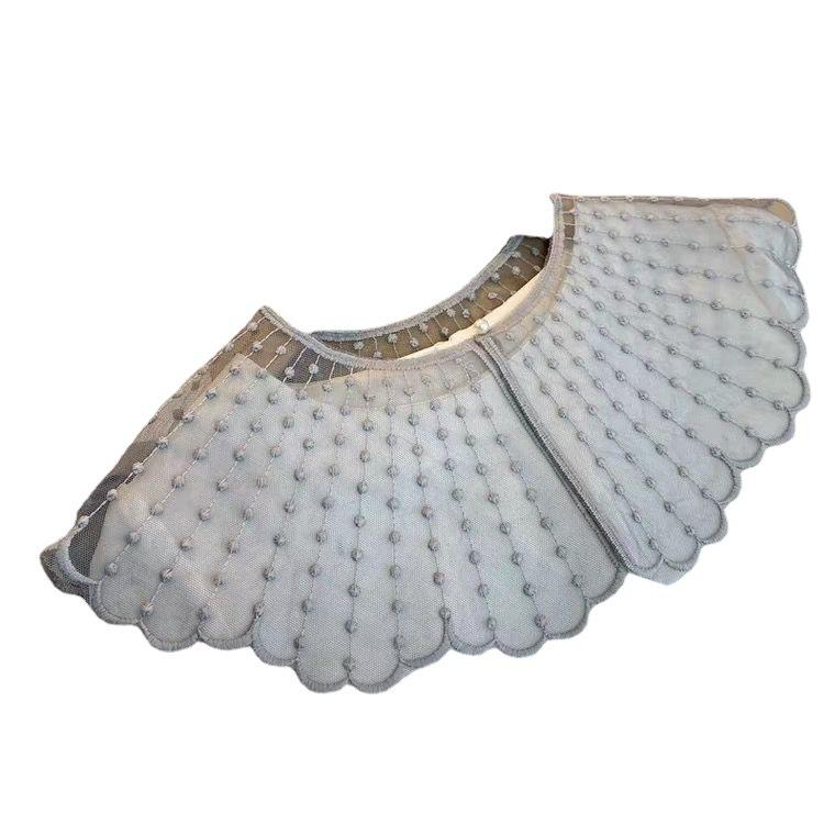 Shawl Decorative Large Collar Lace Cape Hollow Lace Fake Collar Versatile Decorative Silk Scarf Collar Shawl Neck Protection