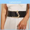 Retro Black Leather Waist Belt With Stretch Design For Adult Womens Casual Wear