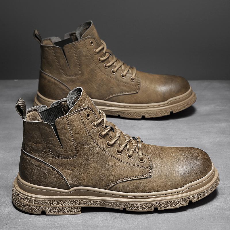 2024 новые мужские ботинки высокие мотоциклетные ботинки модная кожаная обувь повседневные уличные ботильоны мужские кроссовки Bota Masculina