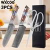 WXCOO Damascus Steel Kitchen Knife VG10 Layers 67 Powerful Chicken Bone Scissor Japanese-style Chef's Knife Santoku Knife