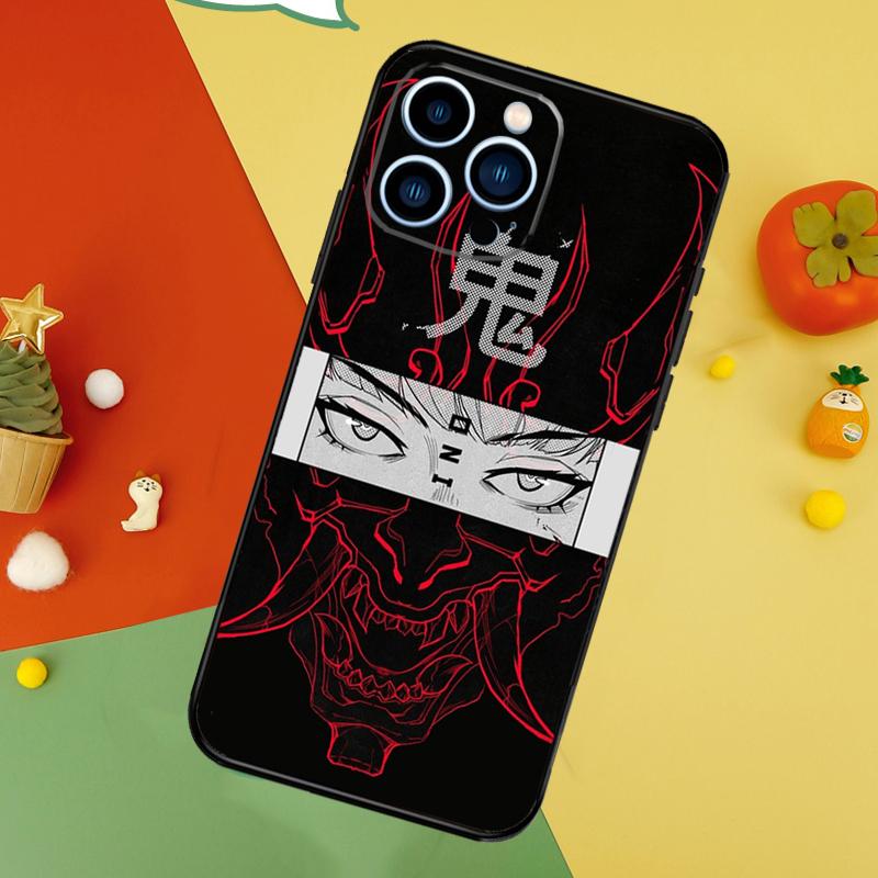 Японская маска Ханя Они Чехол для телефона Для iPhone 17 Pro Max 16 15 14 12 11 13 Pro Max Plus 12 13 Mini 16e 17 Air Cover