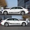 DIY Black 2Pcs Racing Sport Car Side Body Stripes Graphics Vinyl Decals Sticker