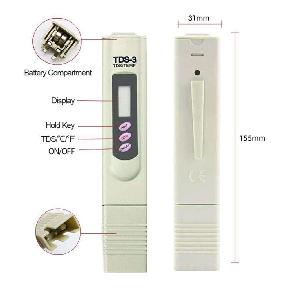 2 in 1 Digital TDS Meter Large Backlit Screen Water Testing Instruments Drinking Water