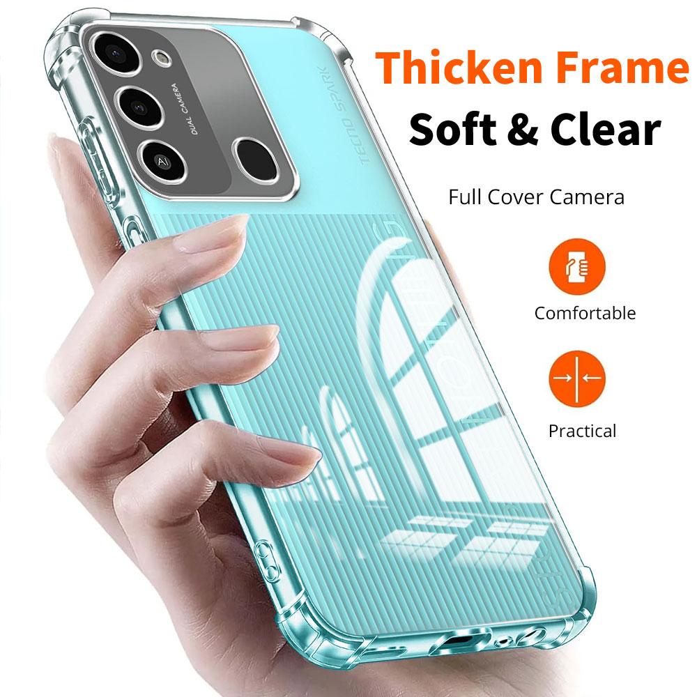 Shockproof Clear Phone Case For Tecno Spark 8C 8P 7T 7 8 Pro Case Soft Silicone Bumper For Tecno Spark 7T 8c 2022 Cover Fundas