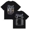 Band Ghost Skeletour World Tour 2025 Album Print T Shirt Men Hip Hop Oversized Hot Sale T-shirt Fashion High Quality Cotton Tees