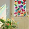 Laser-cut Multicoloured Tulip Floral Living Room Home Décor Glass Static Cling Sticker