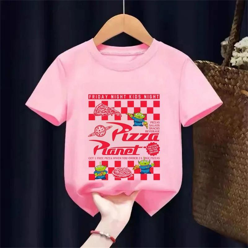 2026 Summer Toy Story Aliens Pattern Cotton T-Shirt Kids Unisex Short Sleeve for Daily Leisure and Theme Activities Wear