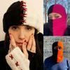 Балаклава для взрослых Осень Зима Вязаная шапка Зима Уникальные реквизиты для фотосъемки Устрашающий Призрак Вязаная балаклава
