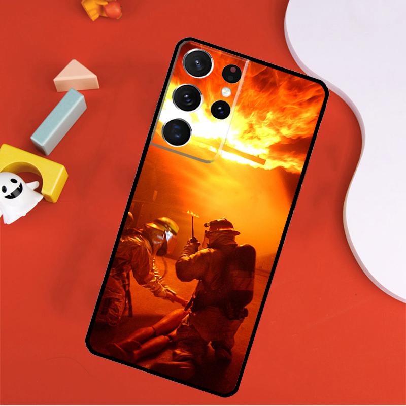 Firefighter Fire Fireman Phone Case For Samsung Galaxy S25 Ultra S24 Ultra S9 S10 S20 S21 S22 S23 Plus S24 FE Cover