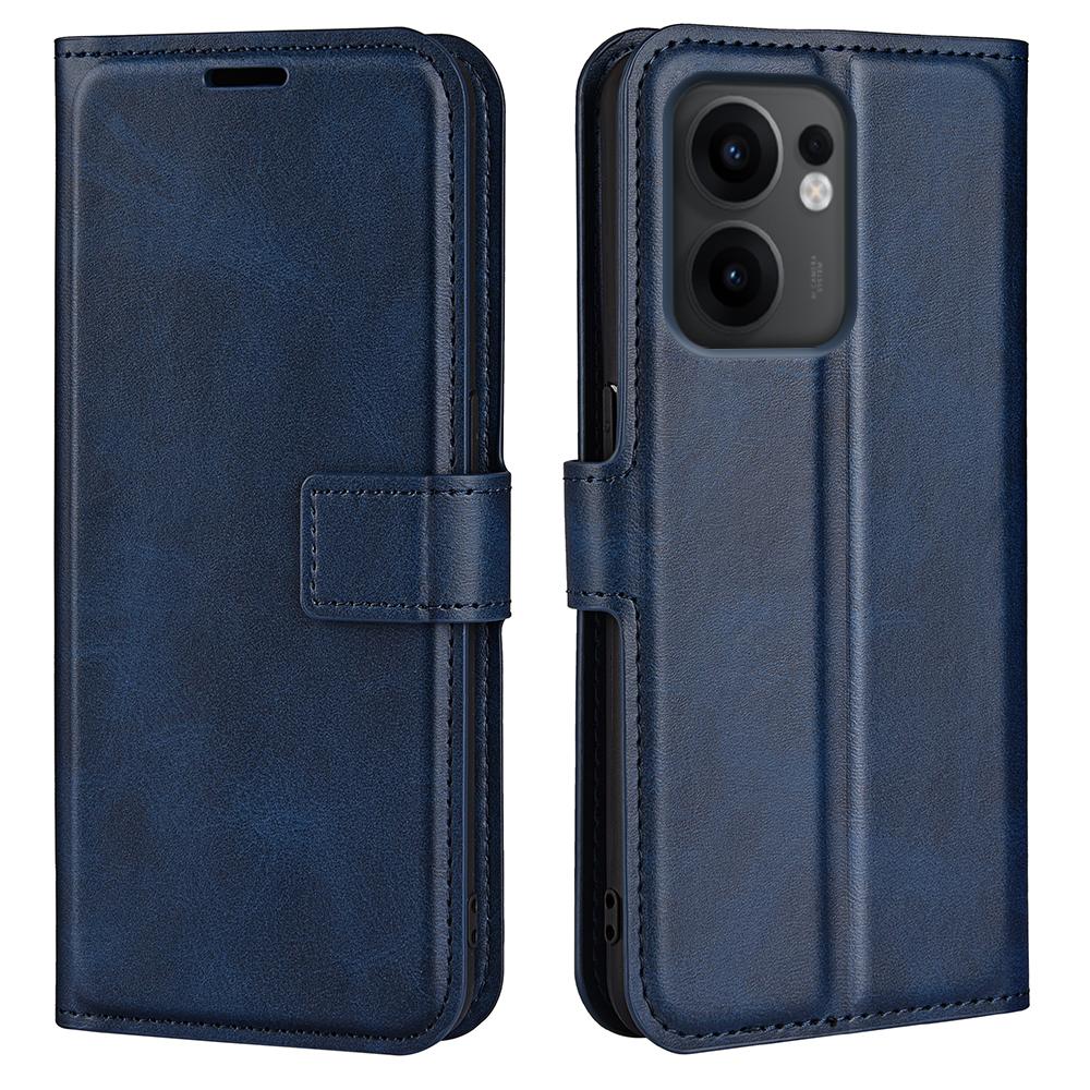 For Oppo Reno13 F 5G Stand Case Anti-Scratch Calf Texture Leather Phone Cover