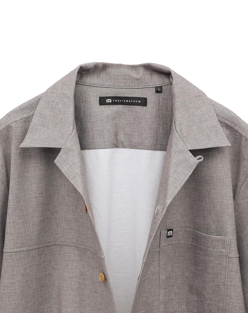 Мужская рубашка с коротким рукавом, открытая, для гольфа 7AL030 L [TravisMatthew] (Влагоотводящий/Быстросохнущий) / / 2PRT_Портобелло