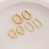 14K Gold-Plated U-Shaped Oval Earrings with Hanging French Style, DIY Handmade Earring Accessories.