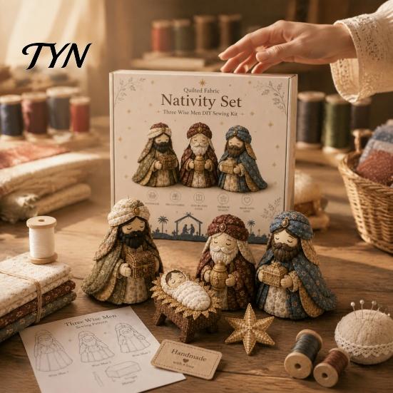 Ручная работа, Сцена Рождества, Пэчворк, DIY Набор, Тканевое шитье, Рождественские поделки для взрослых, Религиозный стеганый набор для творчества, Украшение для дома, Сувенир