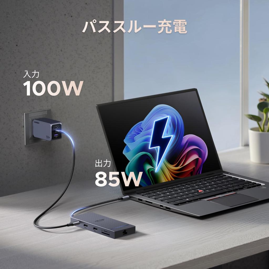 UGREEN Revodok USB C Docking Station with USB C Two HDMI USB 10Gbps Data Transfer Two 100W PD Fast 1Gbps Ethernet Micro and TF Card Compatible with