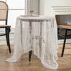 French Romantic Lace Tablecloth Rectangular Polyester Fabric Home Decor Cover Perfect for Festive Occasions, Birthday Parties, and Weddings