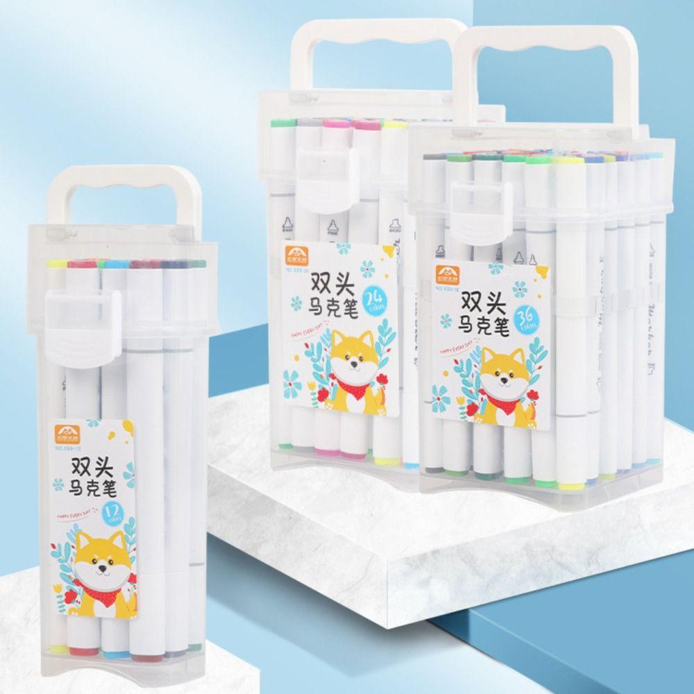 Нетоксичные 12/24/36 цветов маркеры на водной основе цветные ручки для рисования художник