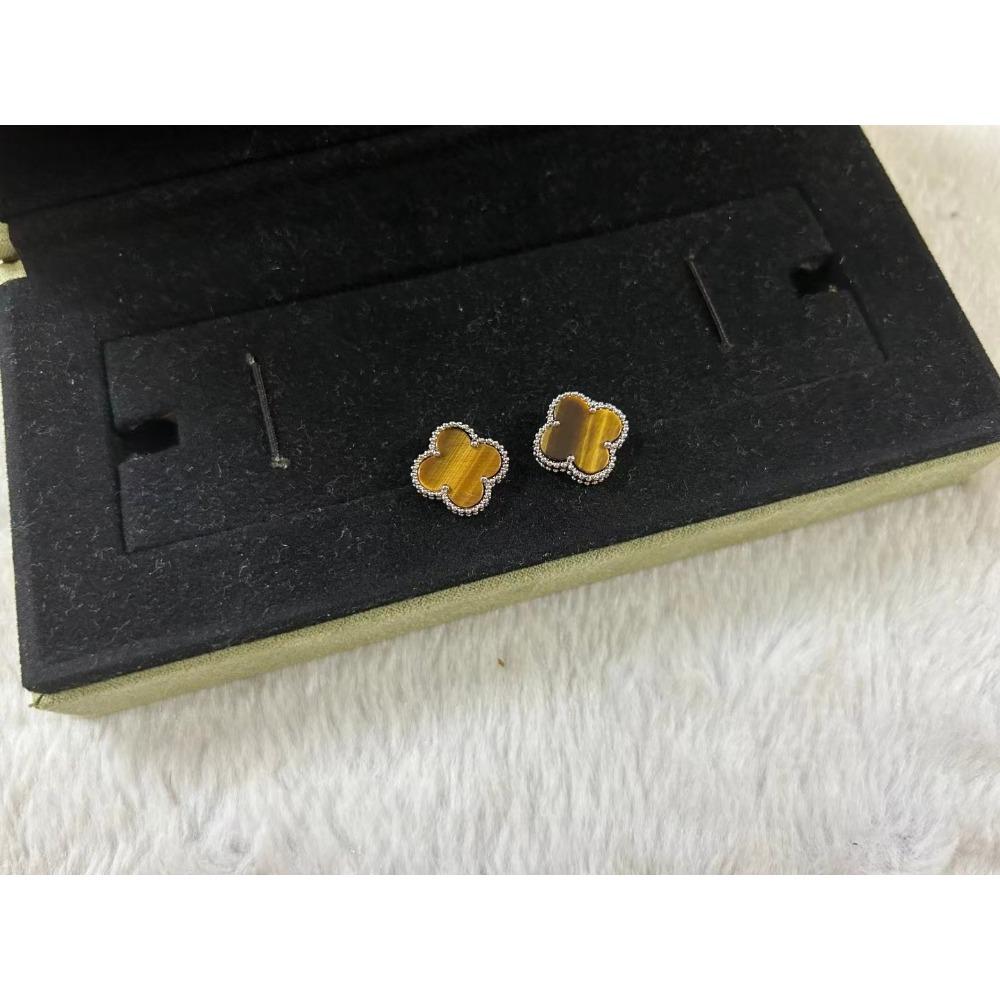 Серьги «Счастливый четырехлистный клевер» высокой версии для женщин, 18K, модная легкая роскошь, натуральный белый перламутр, пара серег