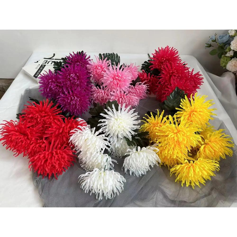 7 Голов /1 шт 55 см золотая ветка хризантемы пластик Искусственные цветы flores DIY свадебное украшение для дома растение