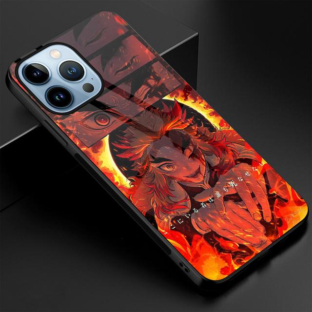 Чехол для телефона Demon Slayer для Iphone 14 13 11 12 Pro Max Mini Xs Xr X 7 8 6s Plus Se 2022, роскошный бампер, крышка из закаленного стекла