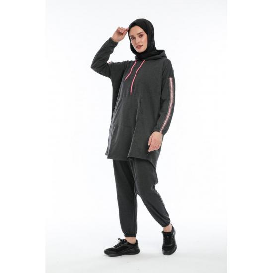 Oversize Model Tesettür Eşofman Takımı