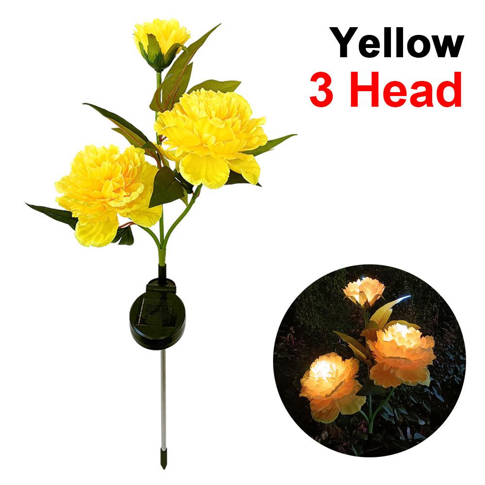 Уличный солнечный садовый светильник, декоративный солнечный светильник для двора, большой цветок пиона, водонепроницаемый солнечный декоративный светильник для патио в саду