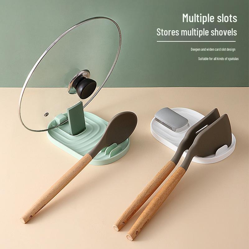 Foldable Kitchen Lid & Utensil Holder: Easy-to-Clean Organizer for Pots, Lids, Ladles, and Spatulas.