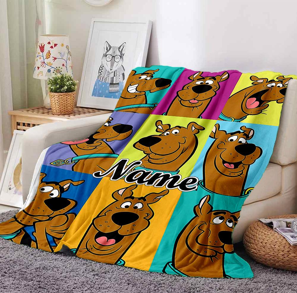 Custom Name Scooby Doo Adventure Flannel Blanket Throw Blanket Soft Warm Sofa Bed home Decor Unique Gift