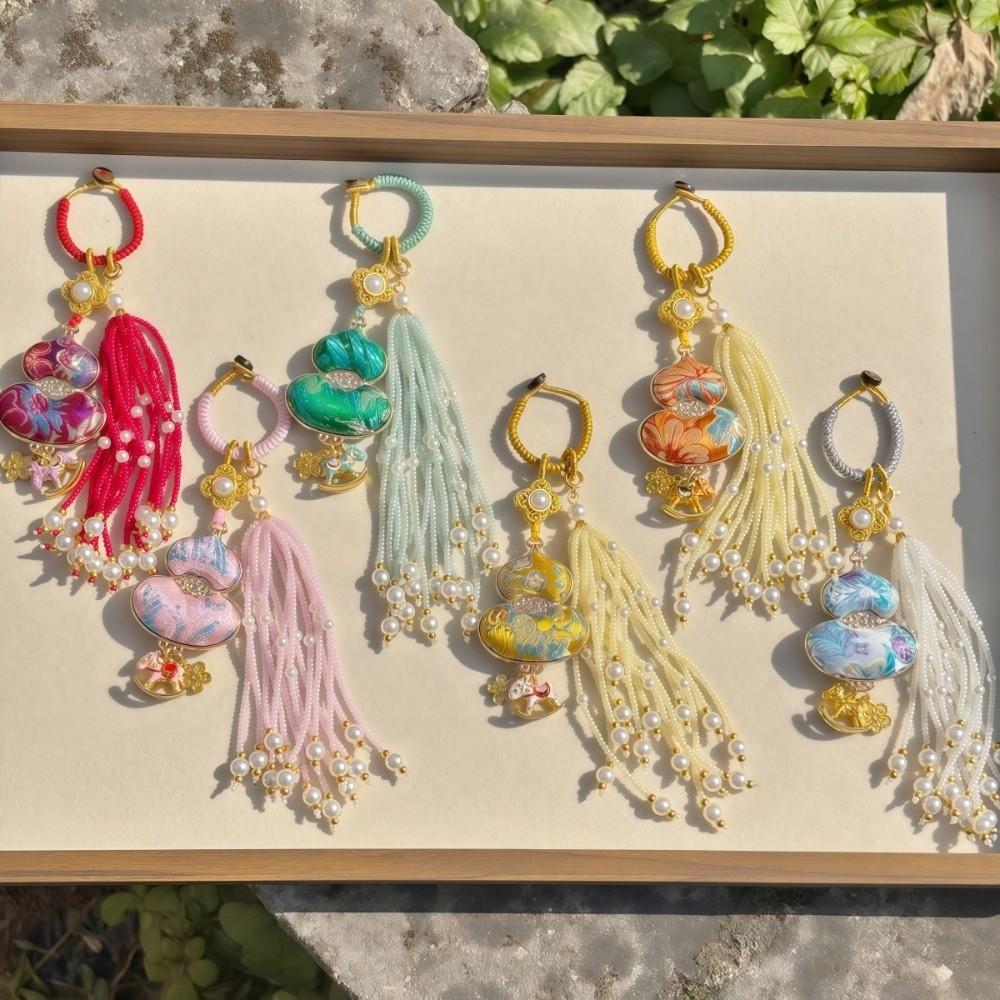 Horse Brocade Gourd Pendant Luxury Embroidered Cat Key Ring  Cheongsam Accessories