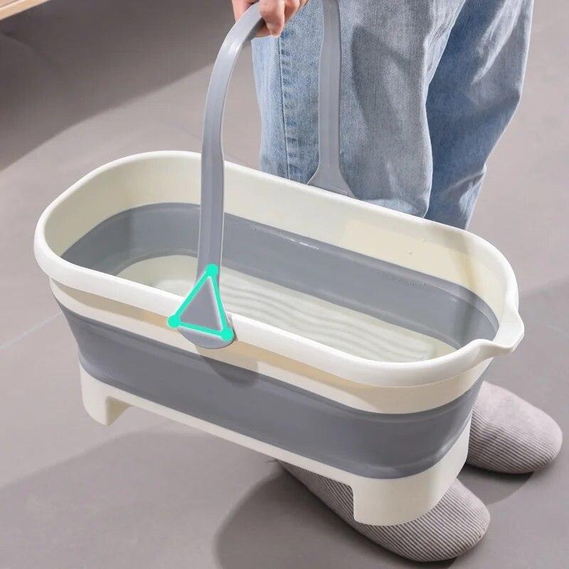 WIKHOSTAR портативное ведро для швабры, складное ведро для кемпинга с ручкой, ведро для рыбалки, компактное складное ведро для умывания