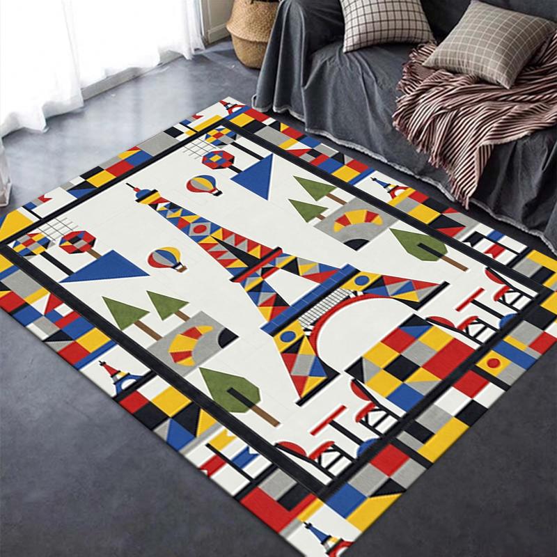 2025 New Paris Eiffel Tower Carpet Rug for Living Room Bedroom Home Sofa Decoration,Kids play Non-slip Floor Mat94