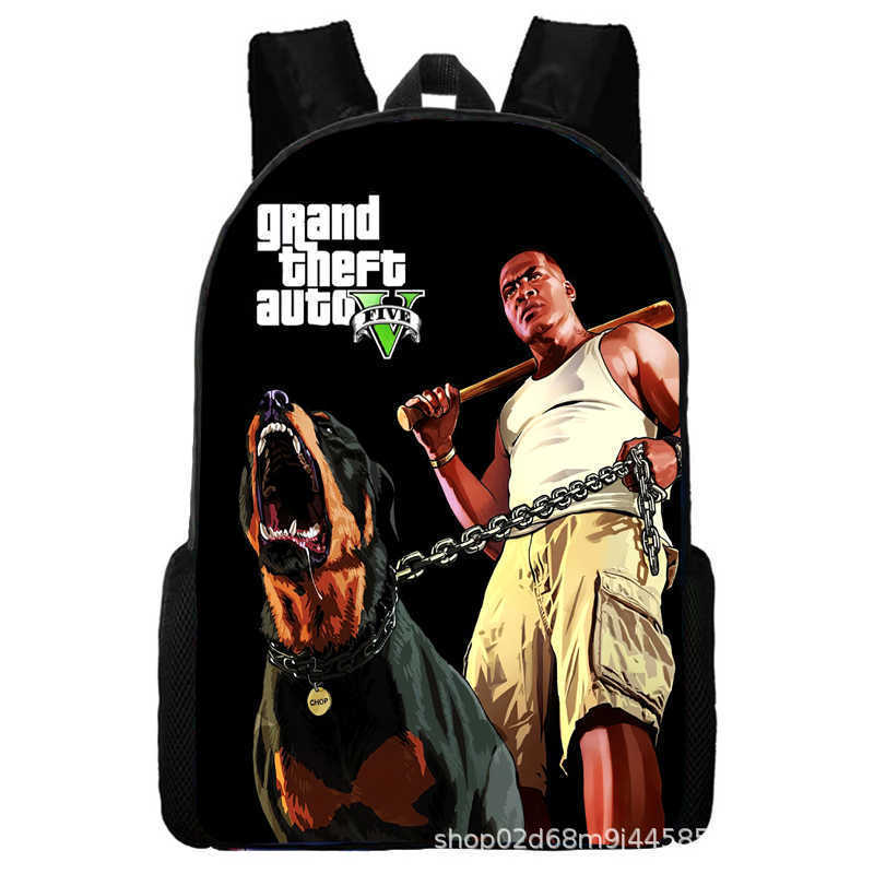 Grand Theft Auto Grand Theft Auto Периферийная Анимация Рюкзак Мужские и Женские Школьные Сумки