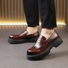 Classic Men Loafers Black and Brown Men One-foot Comfortable Thick-soled Anti-slip High-end Leather Shoes Size 38-46 Men Shoes