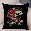 Punk Skull Graphic Cushion Cover Double Sided Living Room Bedroom Decor Pillow Case
