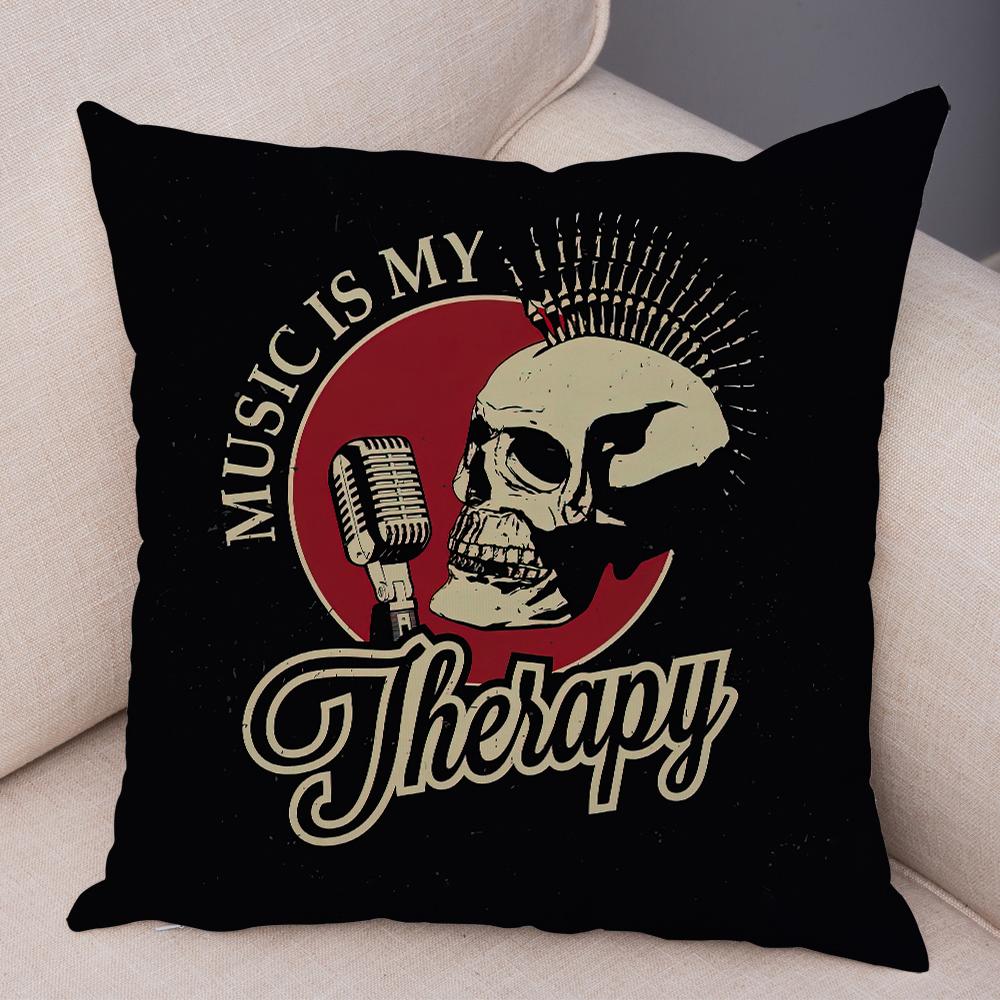 Punk Skull Graphic Cushion Cover Double Sided Living Room Bedroom Decor Pillow Case