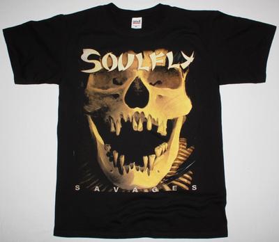 Vtg SOULFLY SAVAGES Out Boy Band Heavy Cotton Black All Size Men Shirt MM078