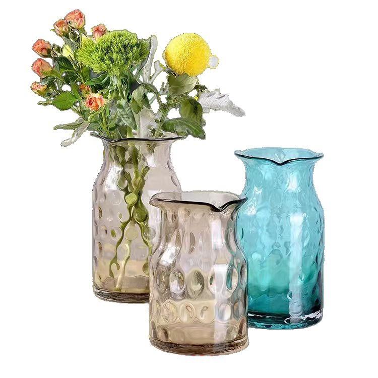 Creative Nordic Light Luxury Style Art Ice Point Shaped Durable Glass Vase for Modern Home Decor and Wedding Occasions