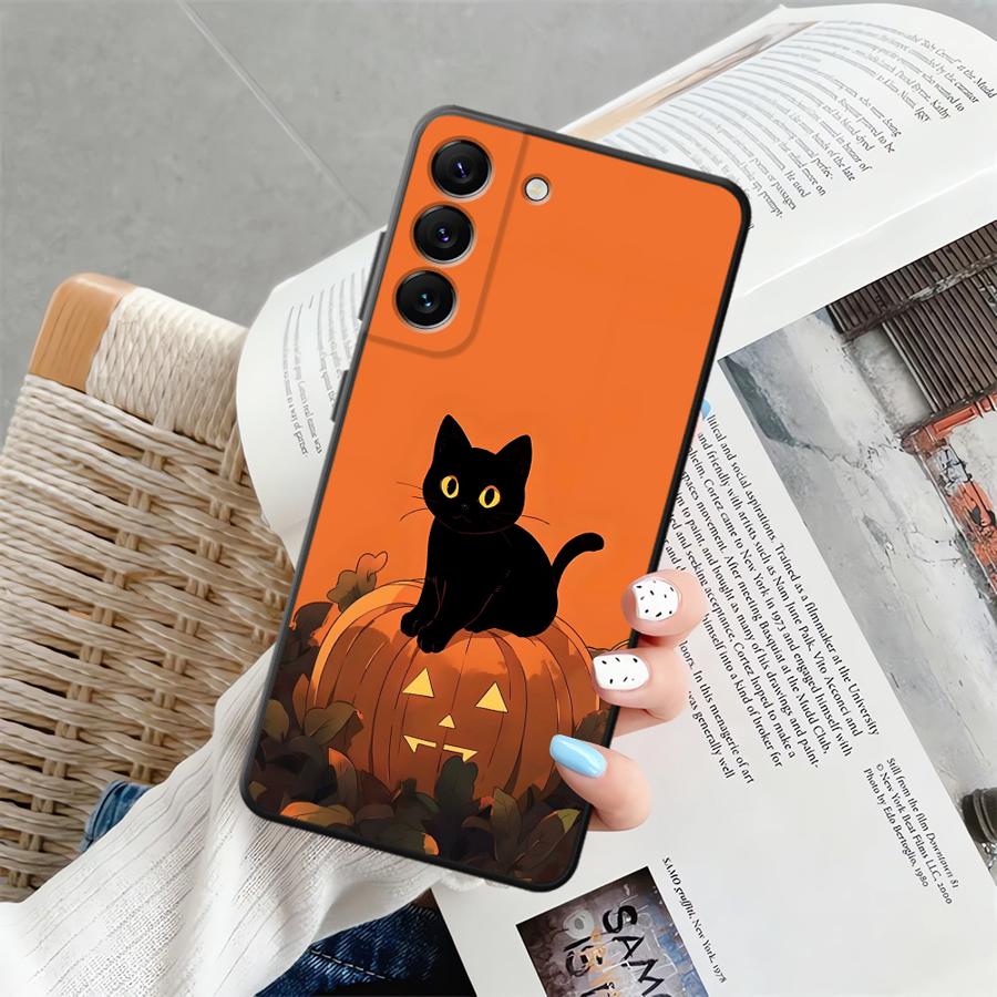 Чехол-паук с тыквой для Samsung Galaxy A50 A10 A12 A40 A16 A06 A70 A04 A03 A20 A13 A05 A30 A15 Черный Мягкий Чехол для Телефона
