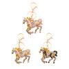Подвеска для ключей Сверкающие стразы Дизайн лошади Металлическое кольцо для ключей Декоративный держатель для ключей Друзья